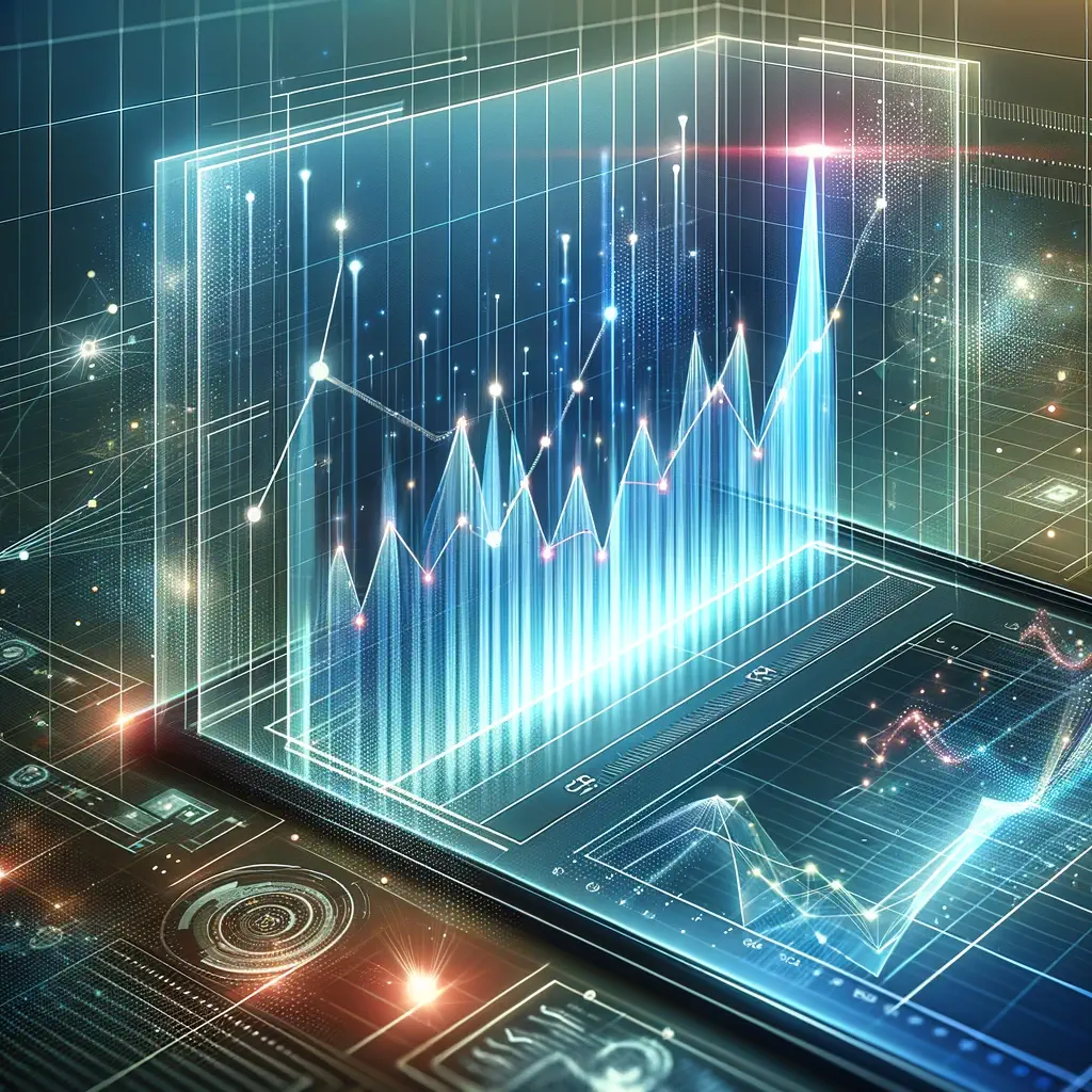 image of a business graph in futuristic scifi style